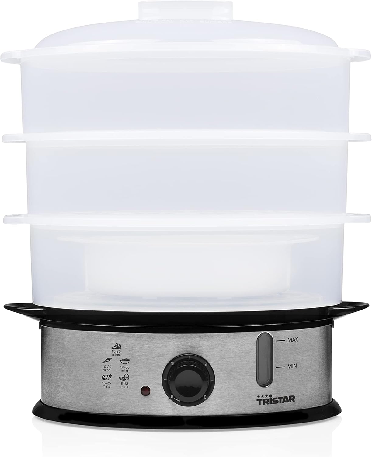 Tristar VS-3914 3basket(s) Tabletop 1200W Black, Stainless steel, Translucent steam cooker - Steam Cookers (3 basket(s), Black, Stainless steel, Translucent, Tabletop, 1200 W, 120-240)