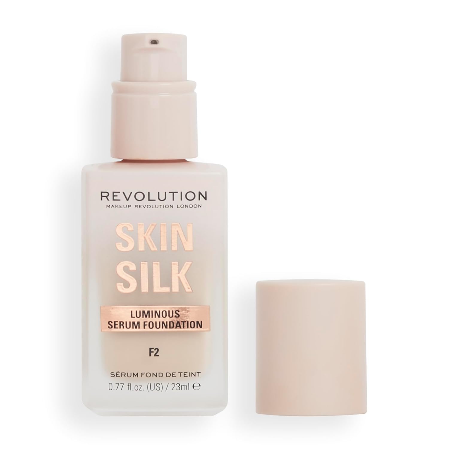 Makeup Revolution, Skin Silk Serum Foundation, Light to Medium Coverage, Contains Hyaluronic Acid, F2, 23ml