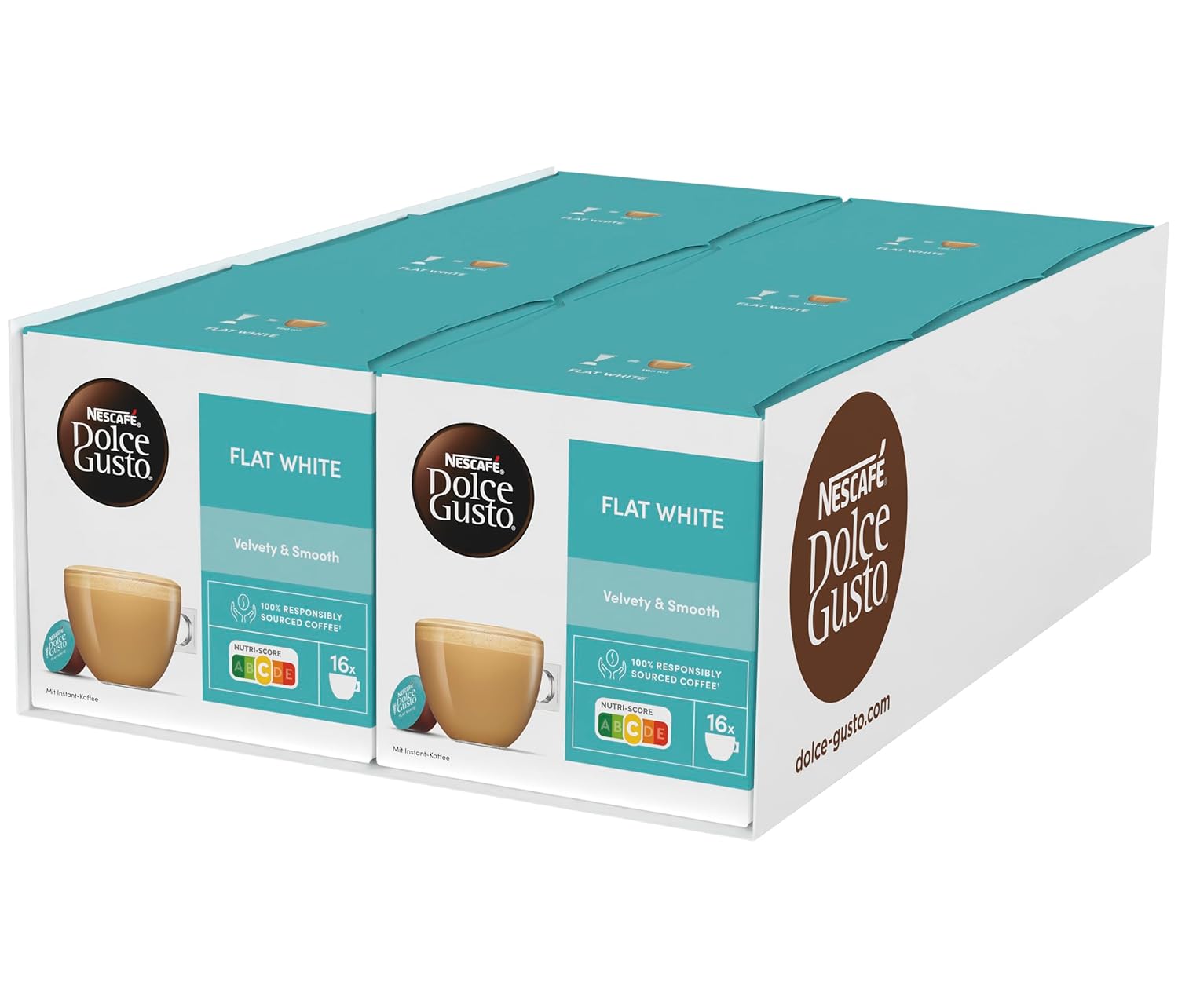 NESCAFÉ DOLCE GUSTO Flat White Coffee Capsules Pack of 6 (6 x 16 Capsules)
