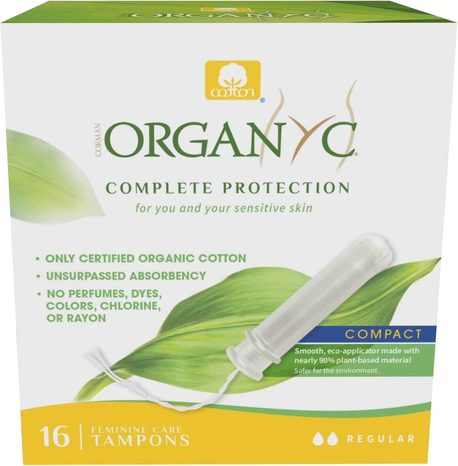 Organ(y)c Compact Regular Applicator Tampons