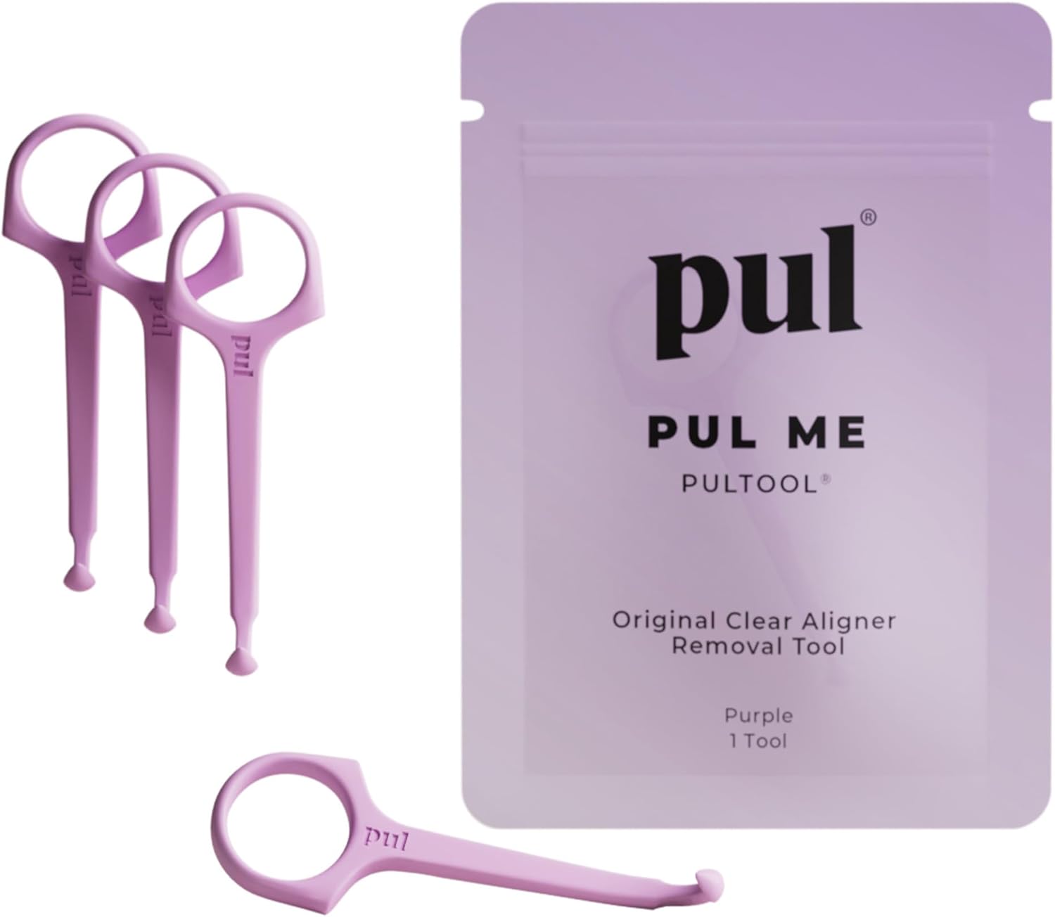 The Pultool Store PUL Aligner Removal Tool - Purple | Safe and Hygienic Hook for Invisalign and Retainer | Gentle BPA Free Design for Everyday Use