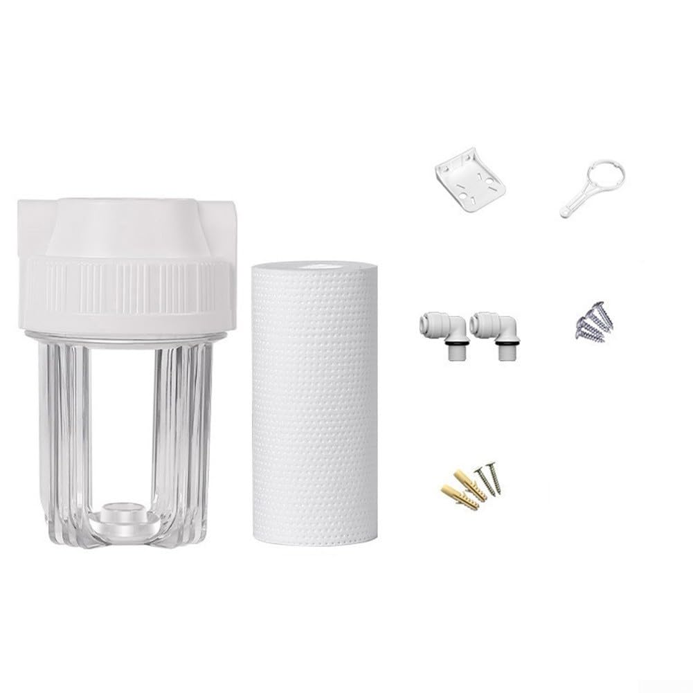 12.7 cm water filter bottle, PET construction, transparent body for easy monitoring, durable pre-filter, suitable for multiple household water purification setups (0.6 cm)