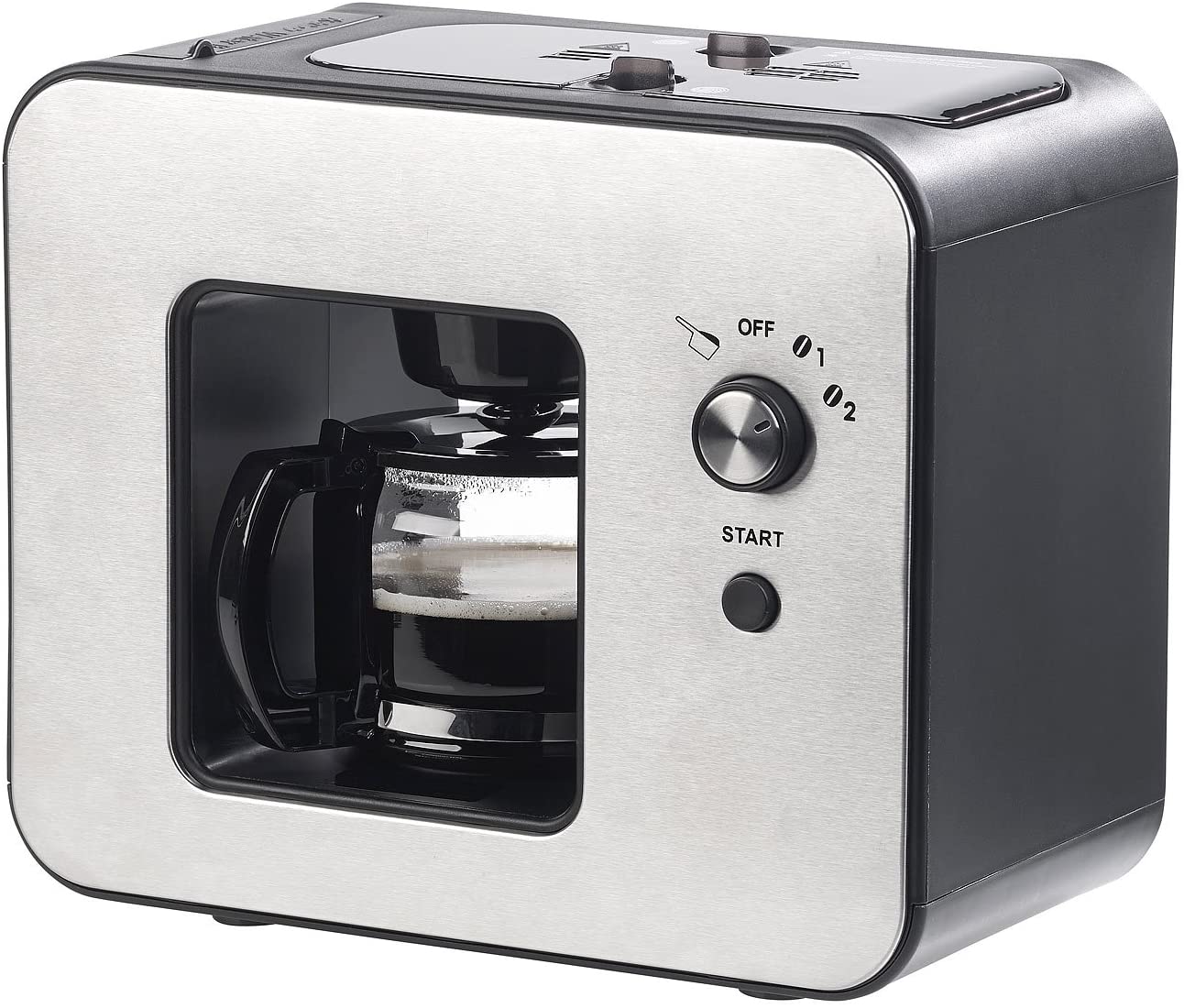Rosenstein & Söhne Fully Automatic Coffee Machine with Bean Grinder, 800 Watt (Retro Coffee Machine with Grinder)