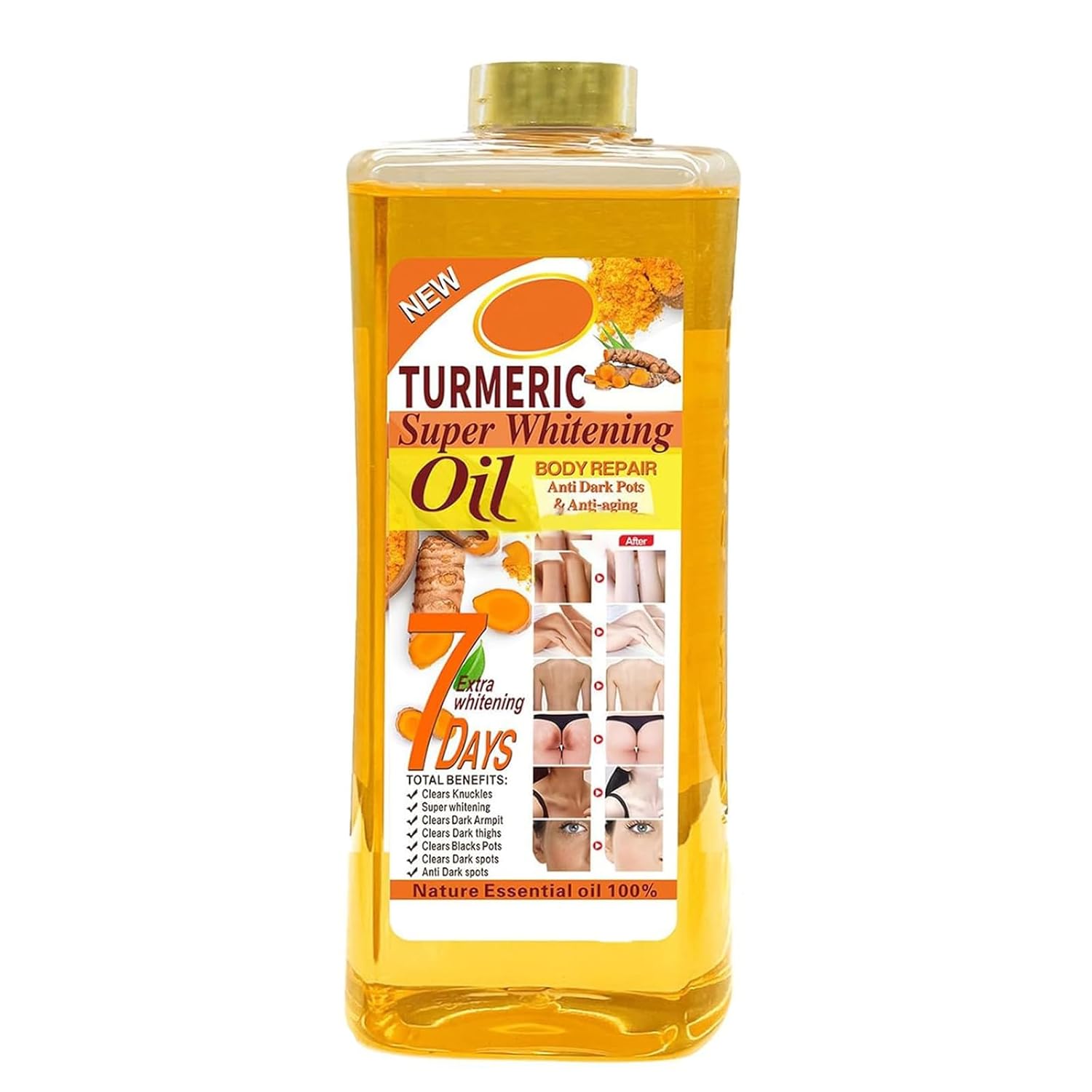 Frenaki Soft 7 Oil, Soft 7 Turmeric Oil, 200 ml Natural Oil for All Skin Types, Turmeric Body Oil for Face and Body, Moisturising, Nourishing, Relieves Dryness (1Pc)