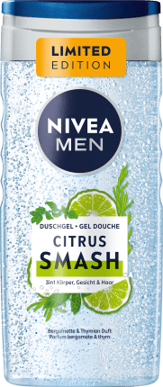 NIVEA MEN Shower gel Citrus Smash 3in1 with Bergamot & Thyme fragrance, 250 ml