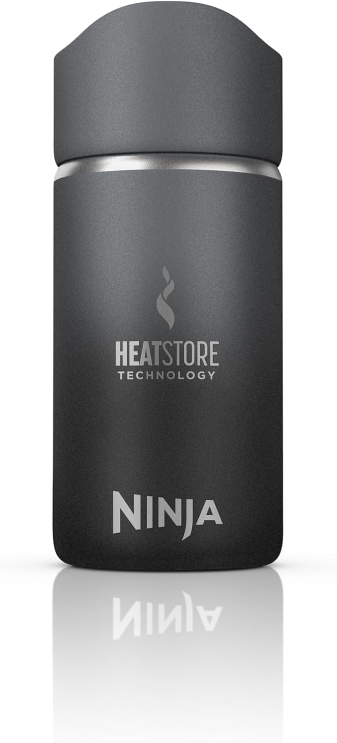 Ninja 300ml Sip Perfect Water Bottle for Hot Drinks, BPA-Free, Dishwasher Safe, Thermos Flask, Black, DW1203EUUKBK