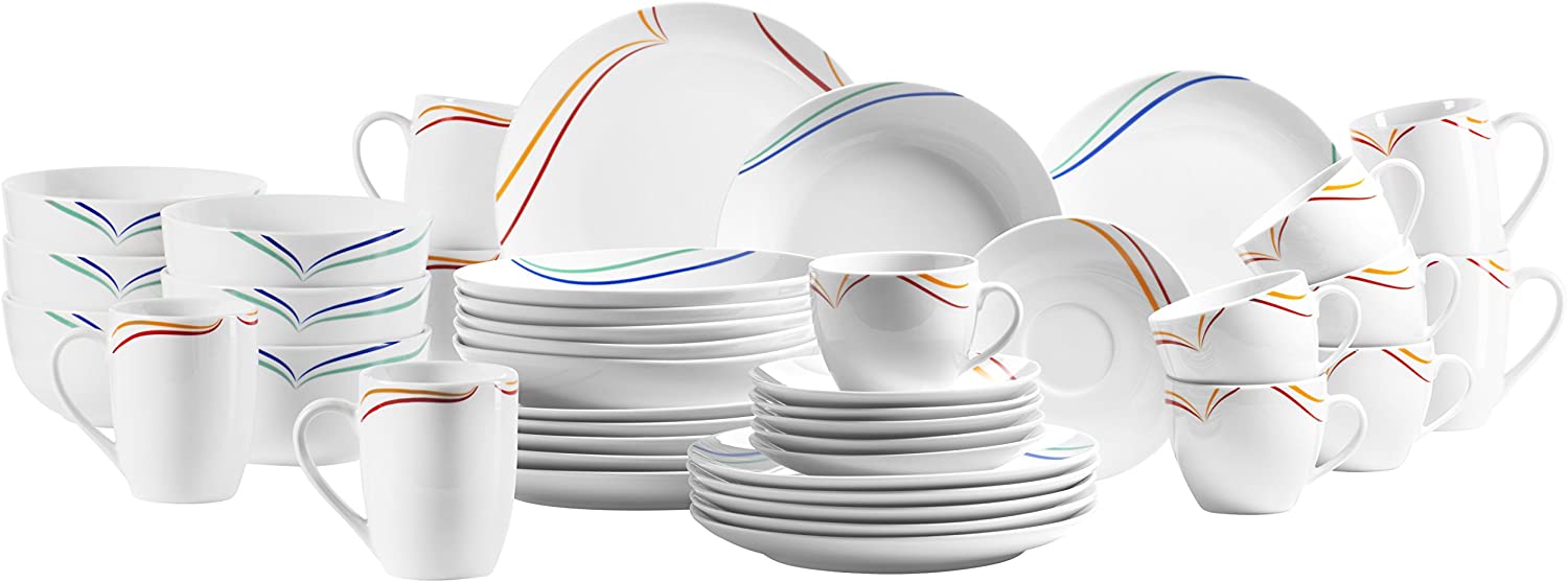 Maser Mäser Ciliana Dinner Set Porcelain 42 Pieces White