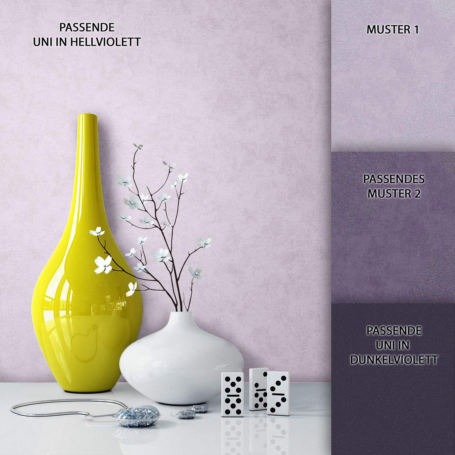 Newroom Design Newroom Wallpaper Non-Woven Purple Metallic Natural Ethnic Stylish And Mode