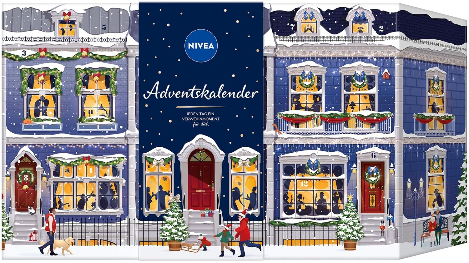NIVEA Advent Calendar 2022 for 24 Unique Pampering Moments, Christmas Calendar with Selected Care Products & Accessories, Care Set for the Advent Season, Blue, 916.0 ml