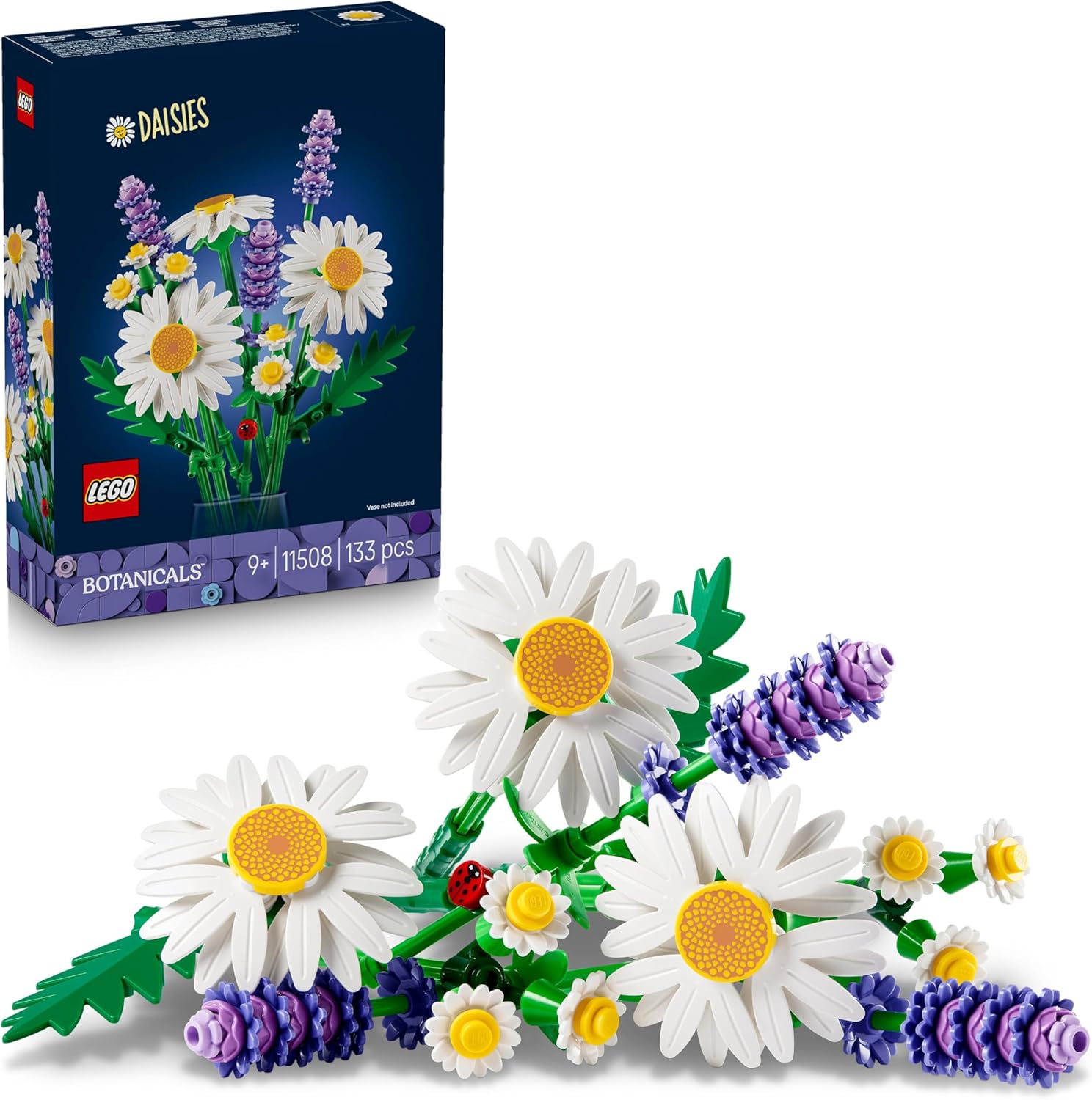 LEGO Botanicals Daisy - Artificial Flowers with Daisies & Lavender - Bouquet DIY Decoration for Children - Birthday Gift for Girls from 9 Years & Adults Flower Fans - 11508