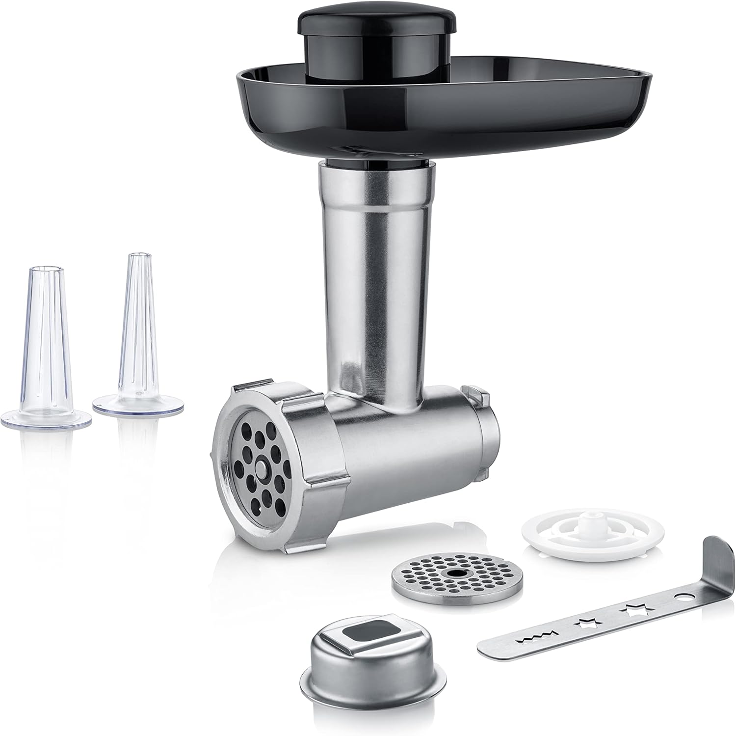 SEVERIN Meat Grinder Attachment, Durable, Easy to Clean Meat Grinder Attachment, Fits SEVERIN Food Processors: KM 3896, 3897, 3898 Black, Aluminium, Plastic, ZB 5591