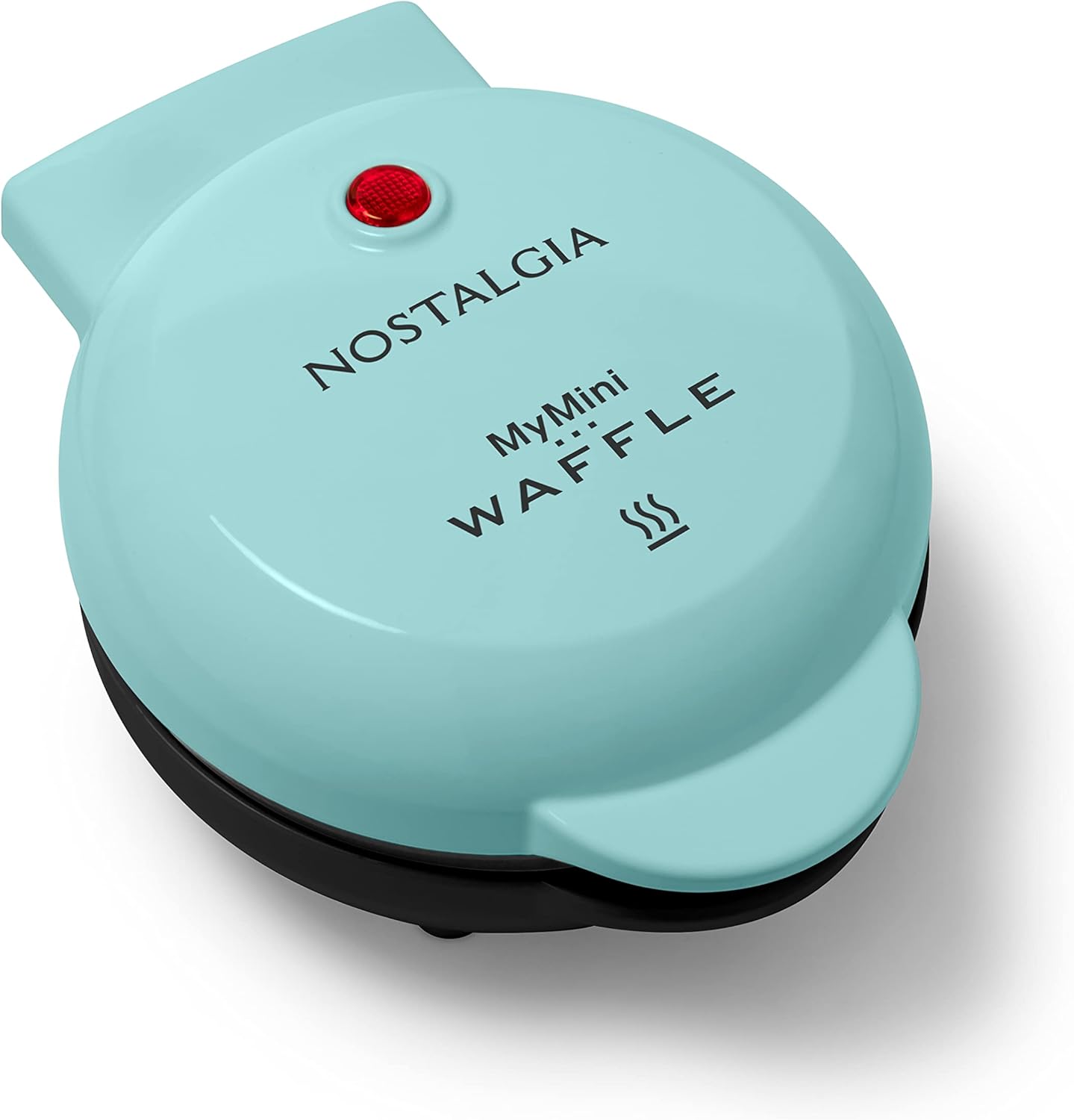 Nostalgia MyMini Personal Electric Waffle Maker, 5 Inch Cooking Surface, Waffle Iron for Hash Browns, French Toast, Grilled Cheese, Quesadillas, Brownies, Cookies, Aqua, Aqua Blue