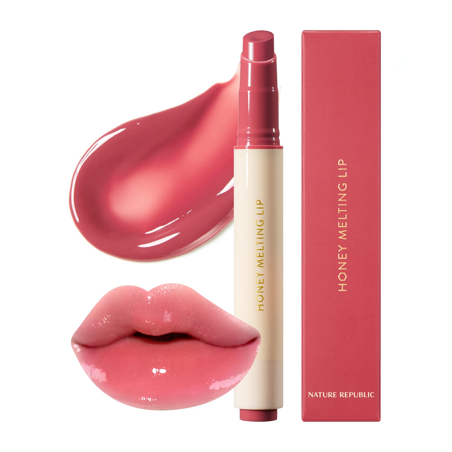 Nature Republic Honey Melting LIP (03 BERRY) K-BEAUTY Lip Balm Coloring Korean Lip Gloss Cute Shiny