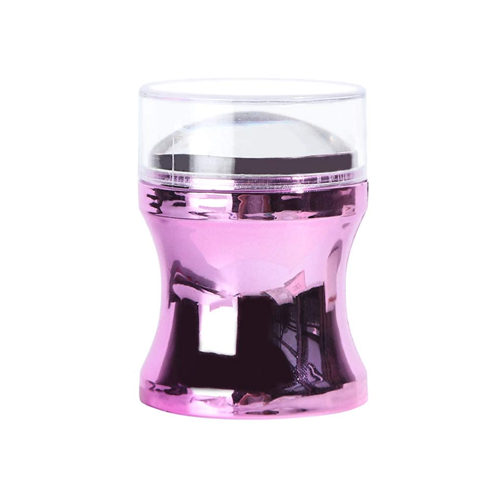 Nicejoy Nail Art Stamper, 1 Piece Metal Handle Nail Stamping Tool with Silicone Heads DIY Manicure Printing Accessories for Nail Art Design (Purple), ‎purple