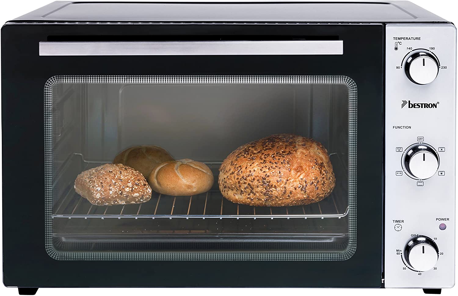 Bestron AOV9 Compact Mini Oven with Top/Bottom Heat, 9 Litre, 800 Watt, Black