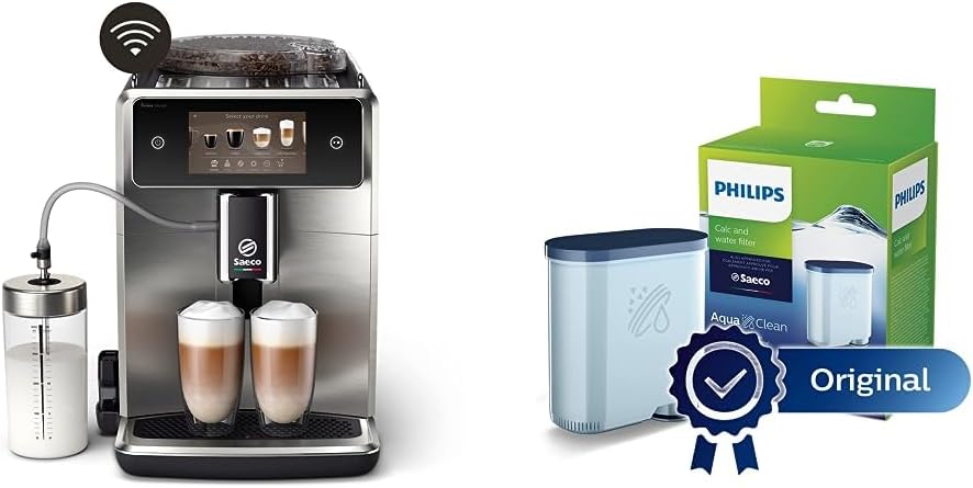 Philips Domestic Appliances Saeco Xelsis Deluxe Fully Automatic Coffee Machine - WiFi Connectivity, 22 Coffee Specialities, Intuitive 5 Inch Touch Display, 8 User Profiles, Ceramic Grinder, 5 Litres, 28.7 x 48.7 x 39.6 cm