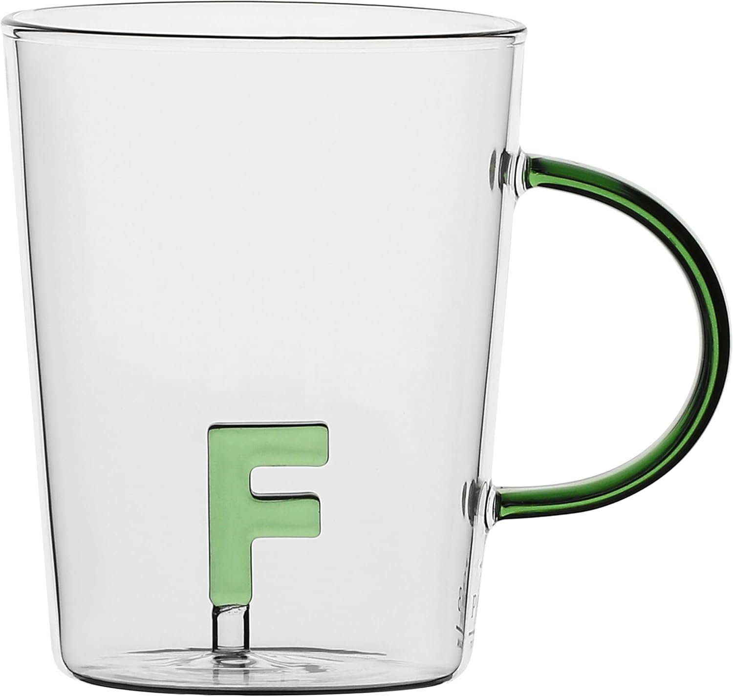 LA PORCELLANA BIANCA - Mug Letter \'F\' Made of Borosilicate Glass, Capacity 400 cc, Allalettera Collection