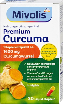 Mivolis Premium Turmeric Liquid Capsules, 30 capsules, 19 g