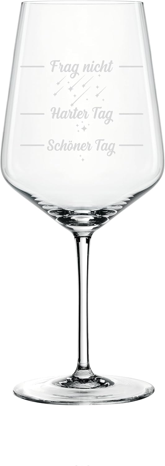 Spiegelau & Nachtmann Style Wine Glass 630 ml with Engraving I never say no to Vino, Red & White Wine, Birthday Gift for Women, Men, Girlfriend & Boyfriend (Vino, Style)