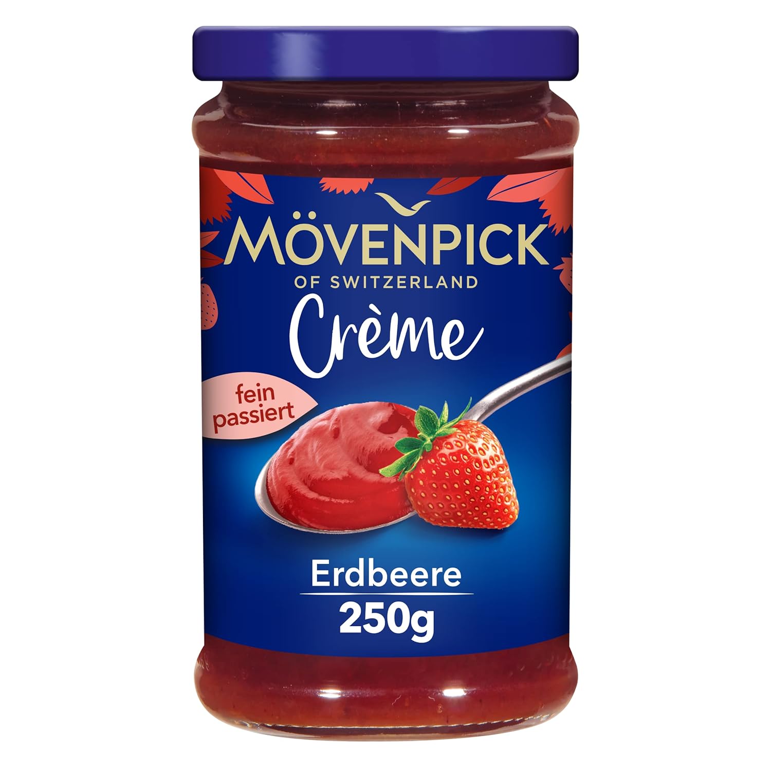 Schwartau Mövenpick Gourmet Cream Strawberry, Premium Fruit Spread without Pieces and No Seeds, 250 g (Pack of 1)