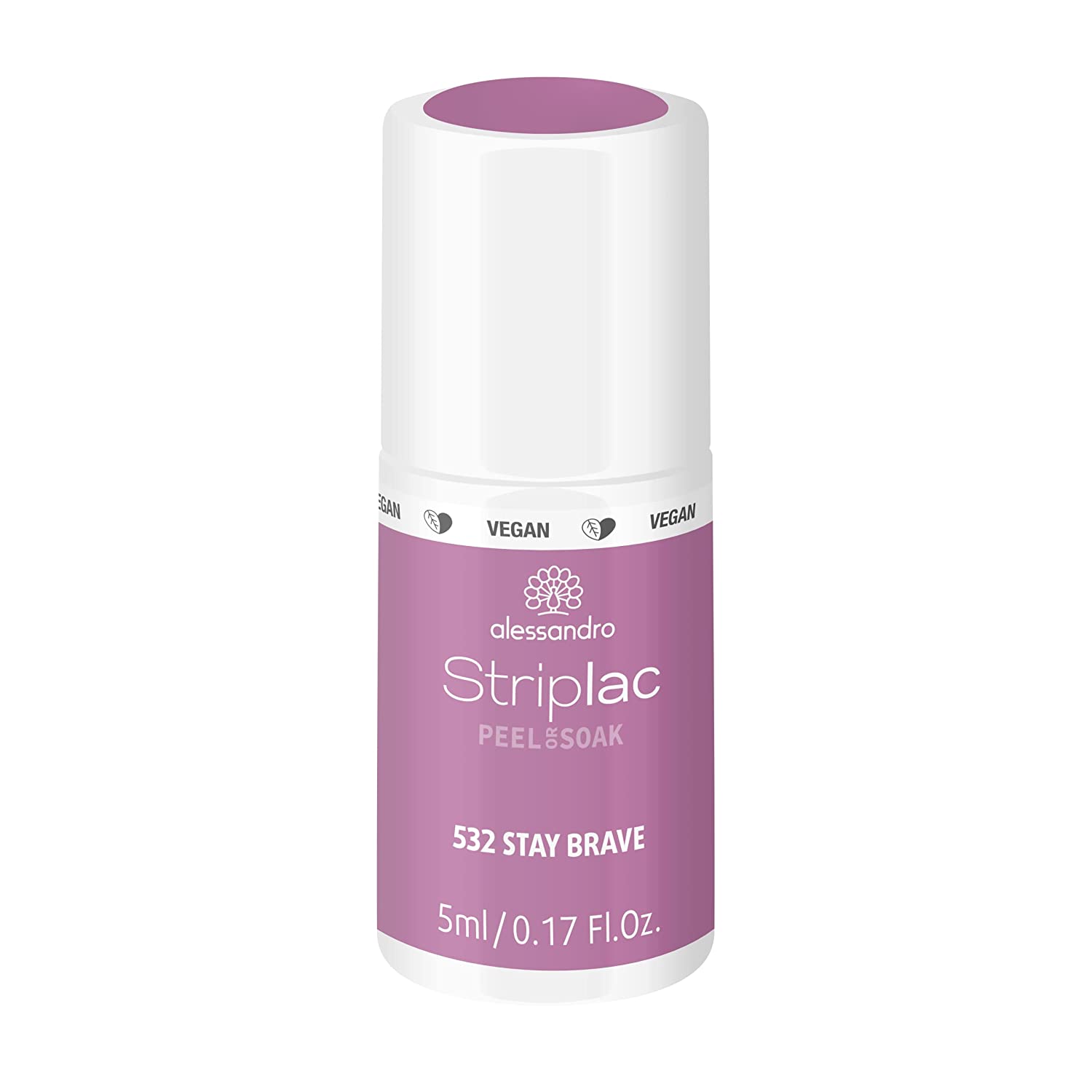 alessandro Striplac Peel or Soak - Story of Jungle - Stay Brave - Purple Colour - Vegan - LED Nail Polish in Delicate Brown - For Perfect Nails in 15 Minutes, 5 ml