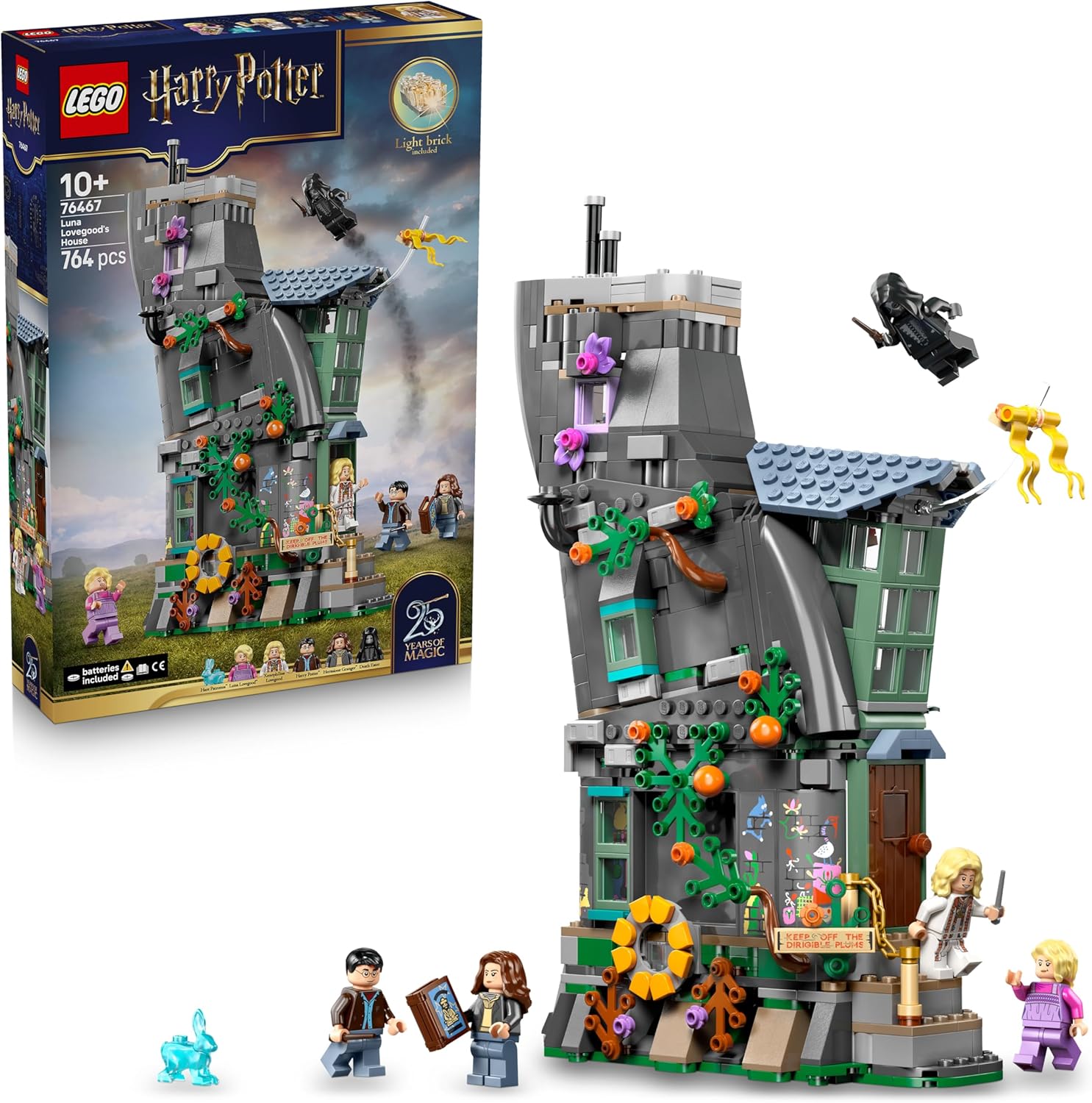 LEGO Harry Potter Luna Lovegoods House - Model Building with Luminous Stone and 5 Mini Figures - DIY Decoration for Bedroom - Creative Gift for Girls, Boys and Fans from 10 Years - 76467