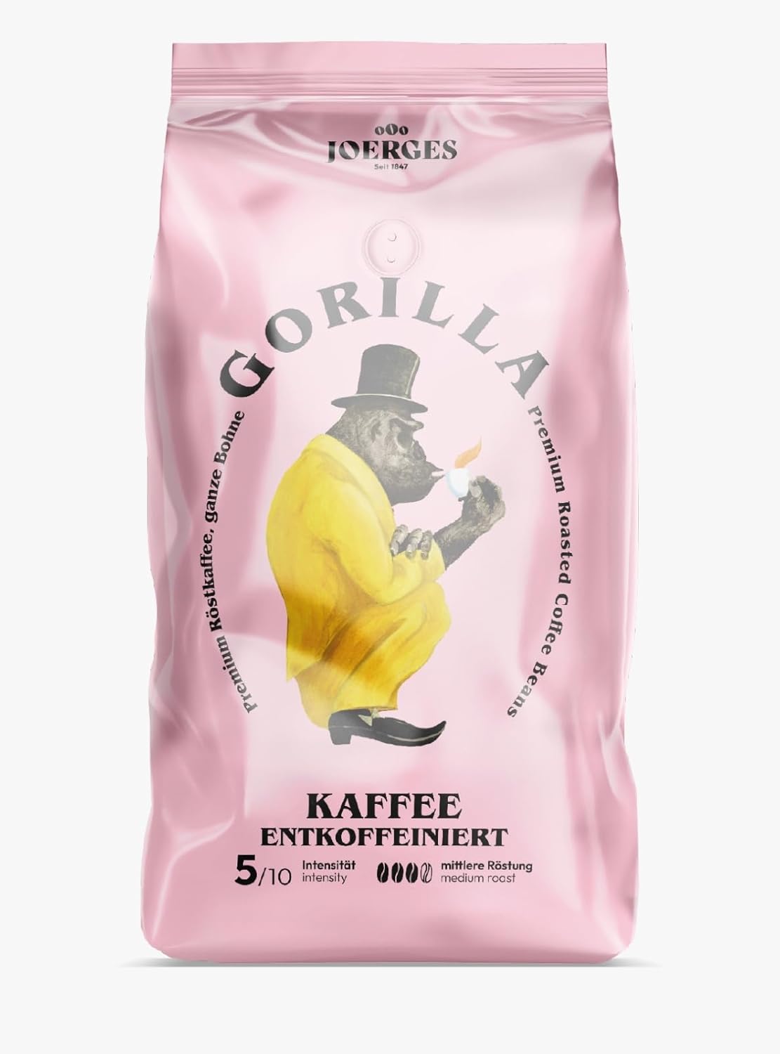 Joerges Gorilla Coffee 1000g Decaffeinated Whole Bean