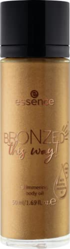 essence cosmetics Essence Bronzed This Way! shimmering body oil, no. 01, gold, acetone-free, vegan, no preservatives, no alcohol, pack of 1 (50 ml)