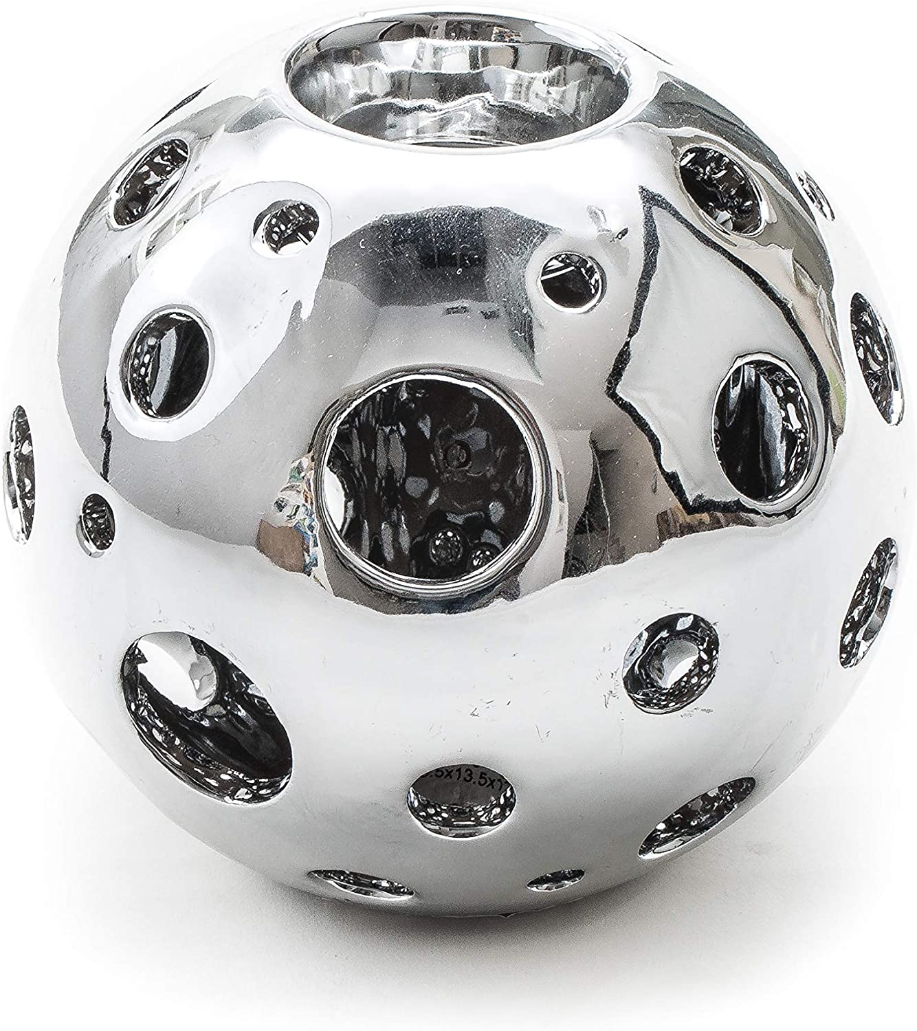 DARO DEKO Daro Decorative Ceramic Ball Tealight Silver Diameter 13.5 cm Single or Set