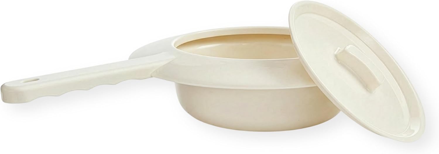 Medi-Inn+ Store Medi-Inn Plastic Bed Pan | Reusable Pitcher with Lid | Round | Pack of 1