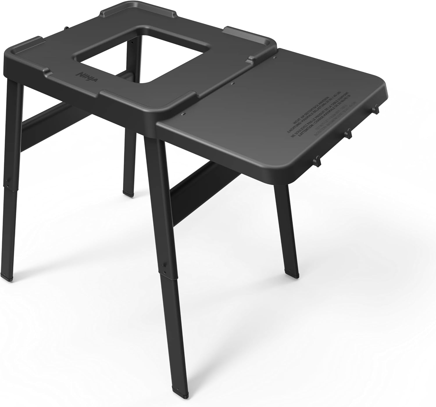 Ninja Outdoor Side Table and Grill Stand Height Adjustable Weather Resistant Compatible with Ninja Woodfire Collection OG700, OG800, OG900 and OO100 Series, XSKUNSTANDTBL