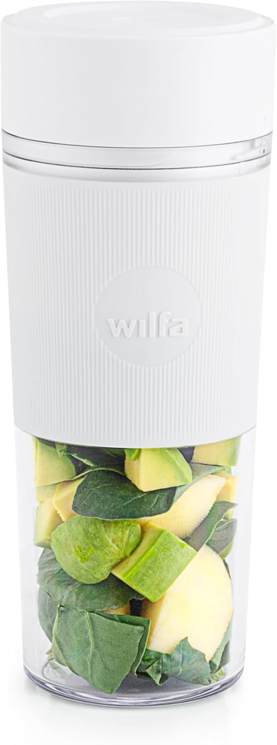 Wilfa SWIFT Cordless Blender, 300 ml Tritan Container, BPA-Free, Crushes Fruit, Vegetables, Frozen & Ice Effortlessly, Rechargeable via USB-C I for School, University, Work and Travel (White)