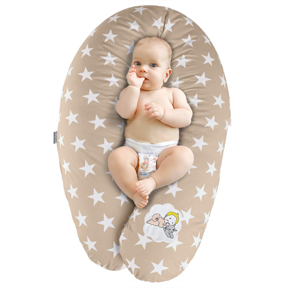 Sei Design Nursing Pillow Pregnancy Pillow with Zip Cover 190 x 30 cm - 170 x 30 cm Filling: fibre balls