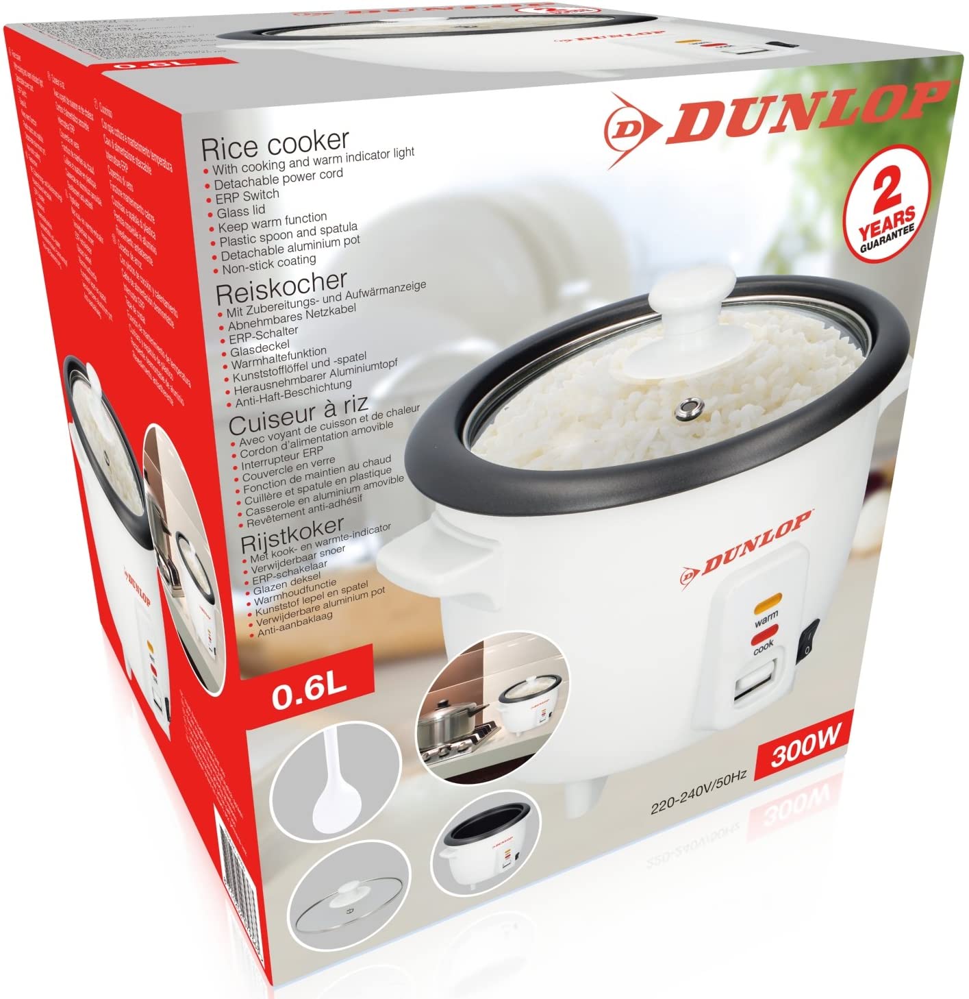 Dunlop 871125207936 Rice Cooker, White