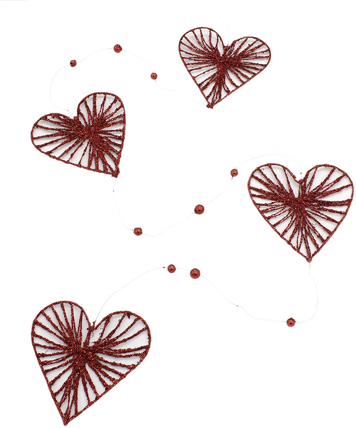 Daro Deko Heart Garland Red With Glitter 112 Cm