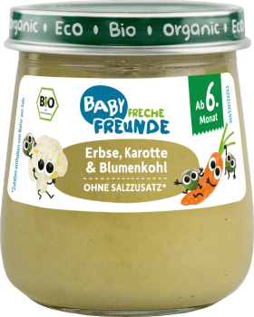 FRECHE FREUNDE Vegetables pea, carrot & cauliflower from the 6th month, 120 g