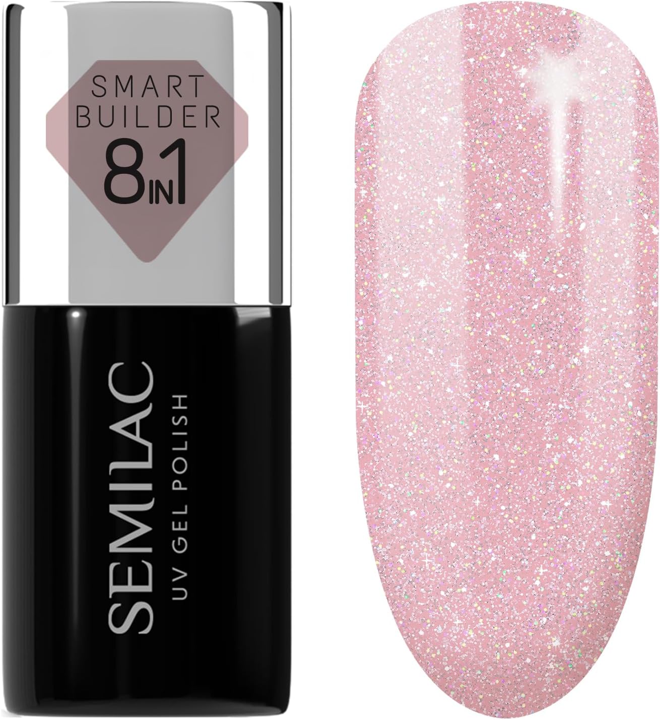 Semilac Smart Builder 805 Glitter Dirty Nude Rose 7 ml