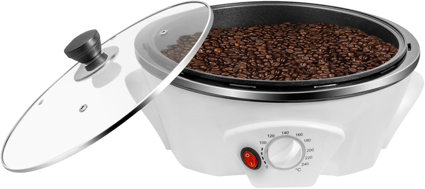 Electric Coffee Roaster Roasting Machine, 1200 W Coffee Roasting Machine, Adjustable Coffee Roasting Machine with 500 g Capacity for Peanuts, Melon Seeds, Soybeans, Raw Coffee Beans