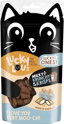 Lucky Lou Cat treat crunchy pillow with milk, lucky ones, 60 g