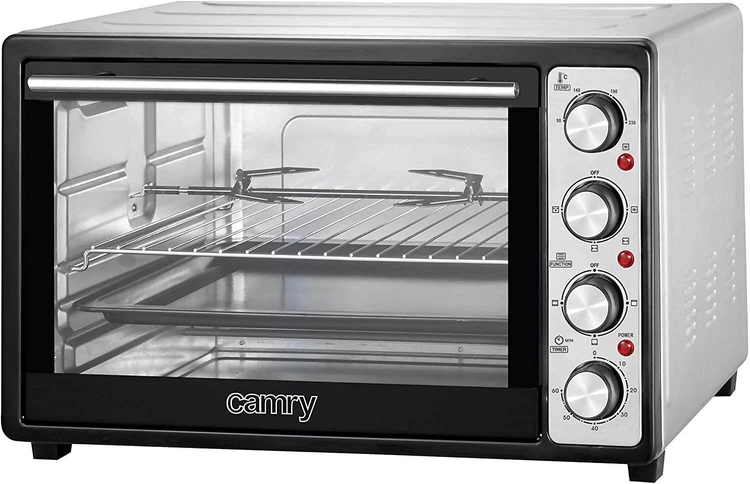 CAMRY Oven With Rotisserie Convection Oven Timer Mini To 250° 2000 Watt 43 Liter