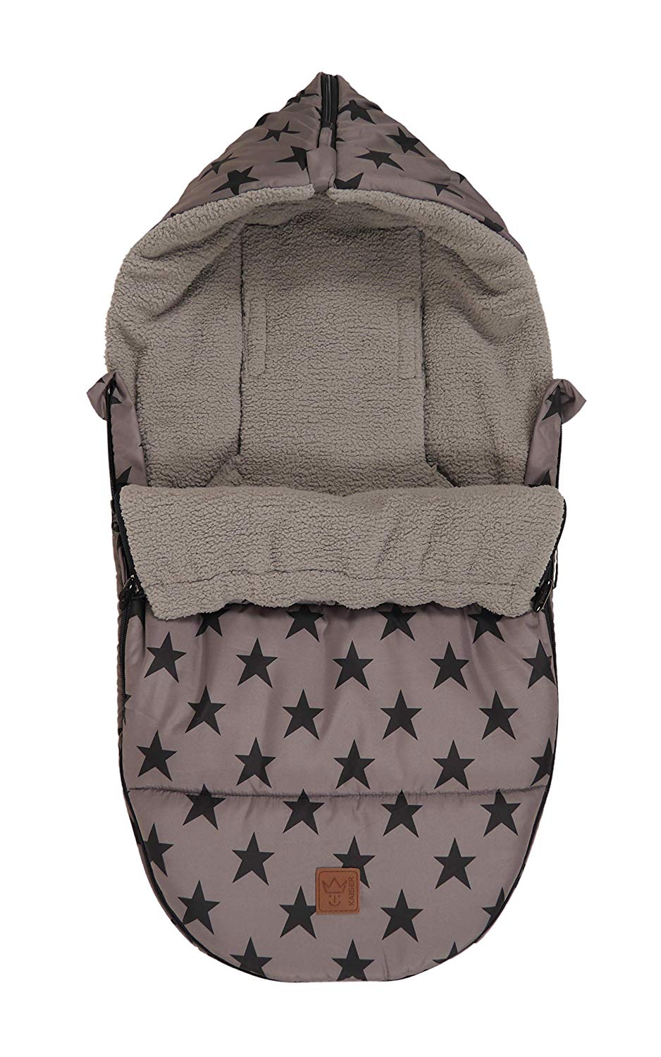 Kaiser 6538724 Baby Car Seat Footmuff Star Print Outdoor Grey