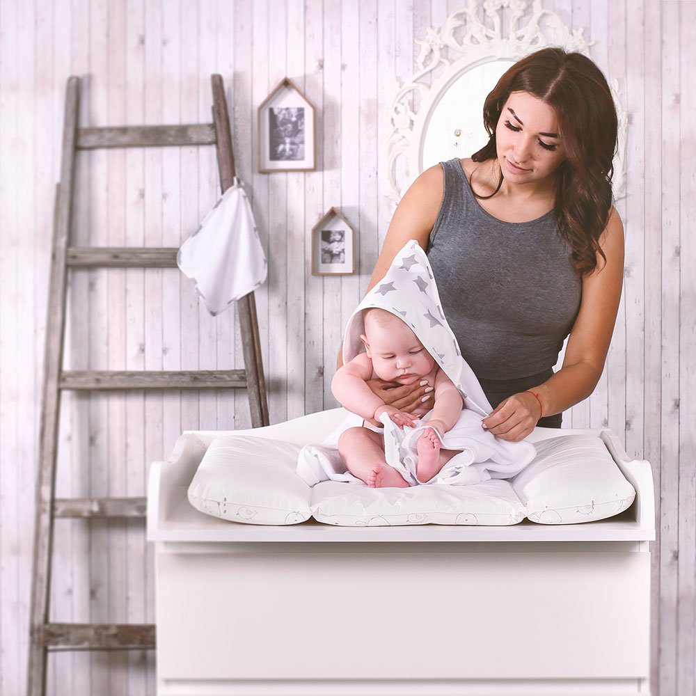Lulando Hooded Bath Towel Washcloth Bath Towel Toweling Bath Robe Hooded Towel & Wash Mit Starter Pack (80 x 100 cm). Warm and comfortable Terry Cloth Bath Towel for Babies and Toddlers
