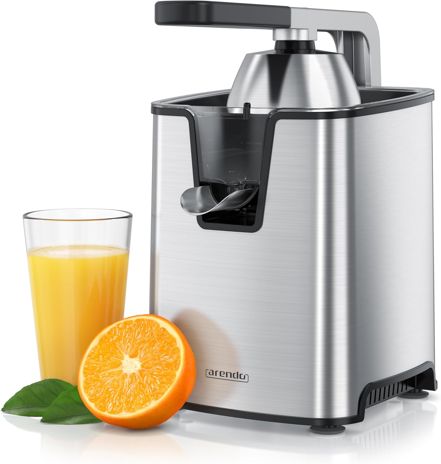 Arendo - Electric Juicer 1000 Watt - Stainless Steel Citrus Juicer Orange Juicer - High Performance Motor - Very High Yield - Stainless Steel Cone - BPA Free - Dishwasher Safe