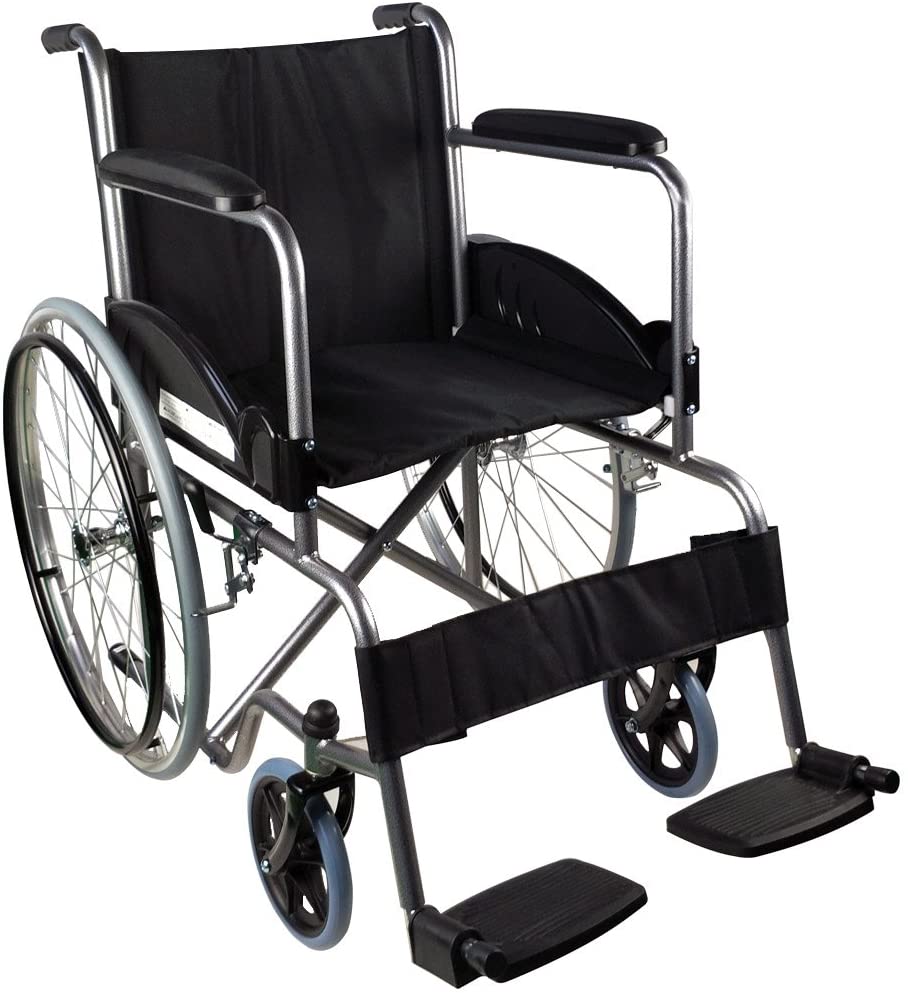 Mobiclinic Folding Wheelchair Ergonomic Seat And Backrest Black Seat Width 46 Cm Alcaz