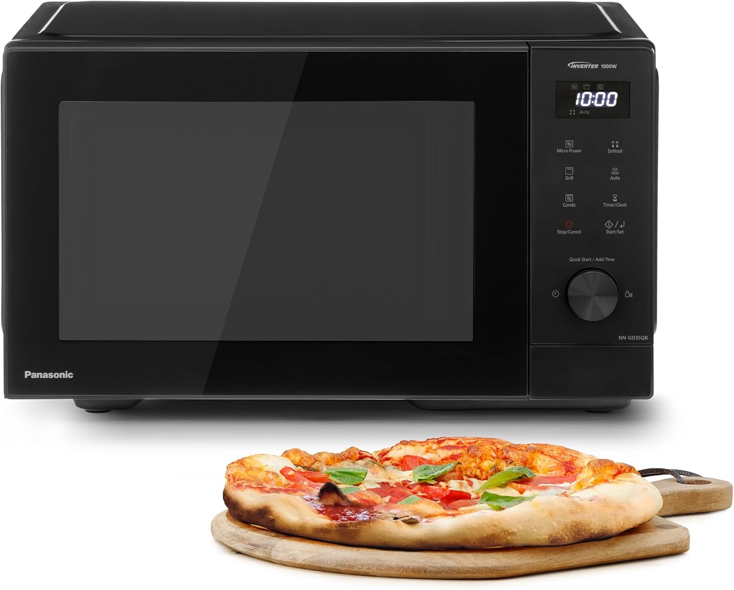 Panasonic NN-GD35QBEPG 29L Grill Microwave, 1000W, Automatic Defrosting, Combination Cooking, Timer, Black