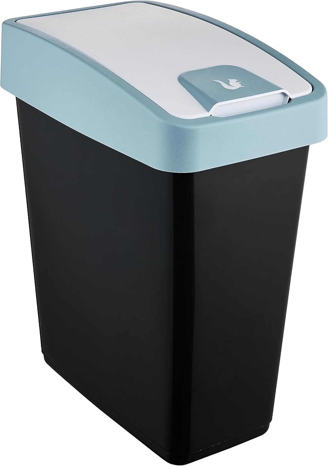keeeper Premium Waste Bin with Flip Lid, Soft Touch, 25 L, Magne, Nordic Blue