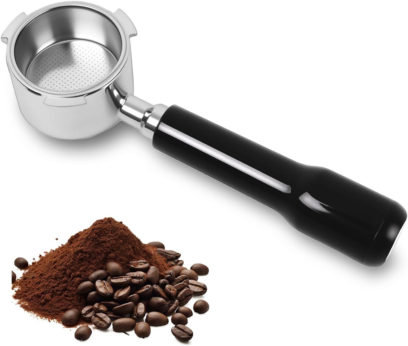 LENWISYF Bottomless Portafilter 51 mm Porta Filter 3 Ears for Delonghi EC680 EC685, Espressosie B Carrier 51 mm