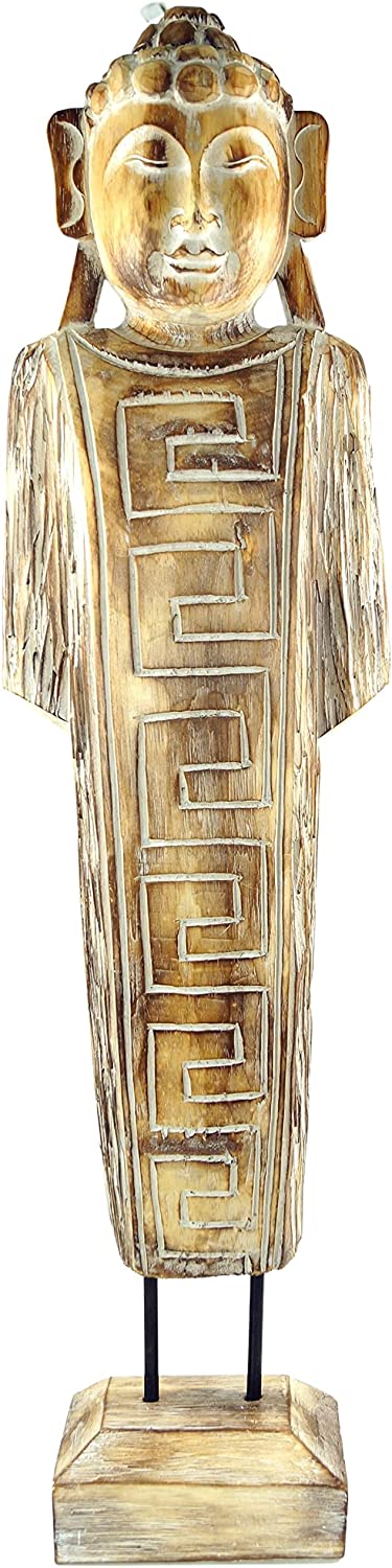 Guru-Shop GURU SHOP Standing Buddha Wooden Buddha Gold 75 x 20 x 1 cm