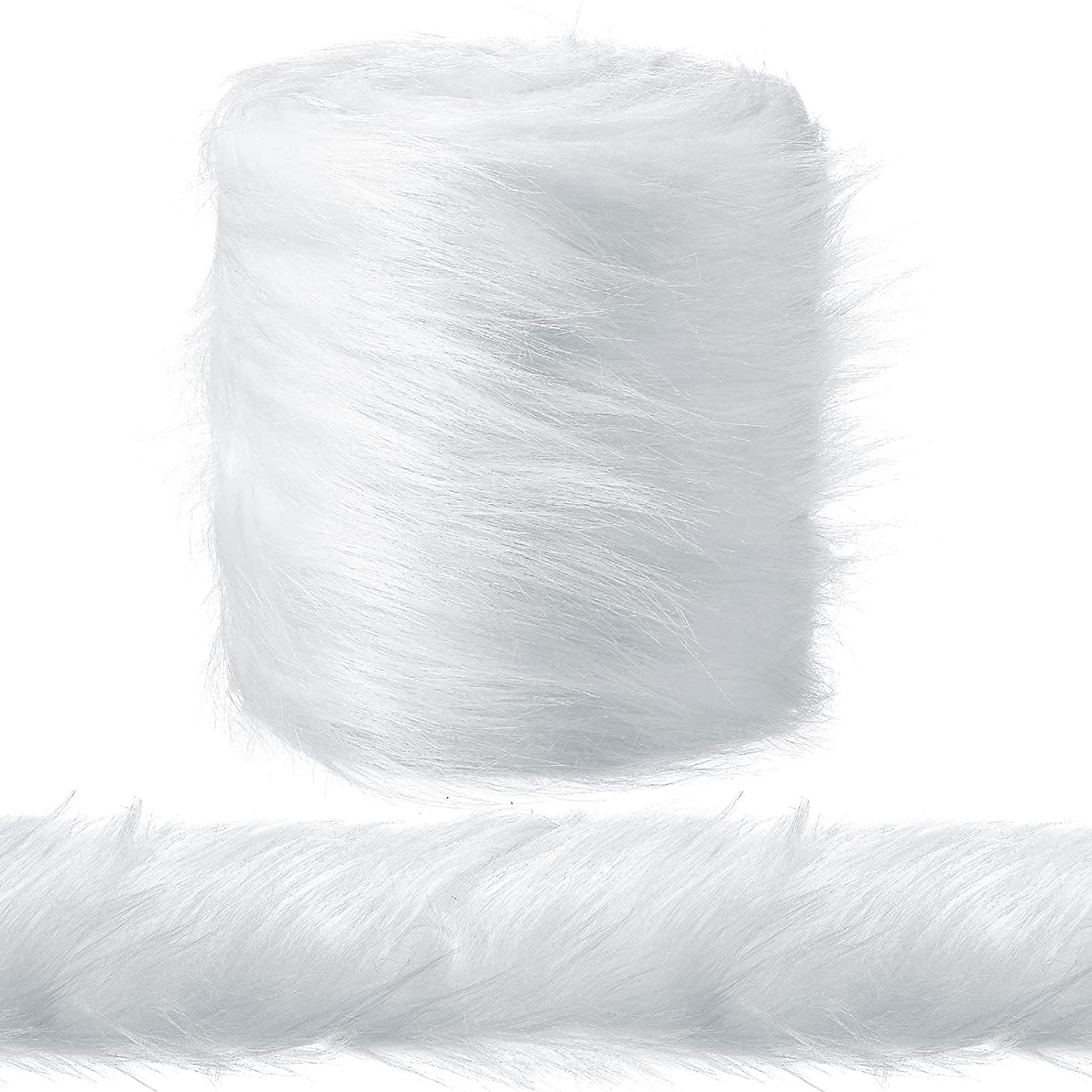 Tatuo Festive Faux Fur Ribbon Trim Faux Fur Fabric Roll Winter Holiday Garland