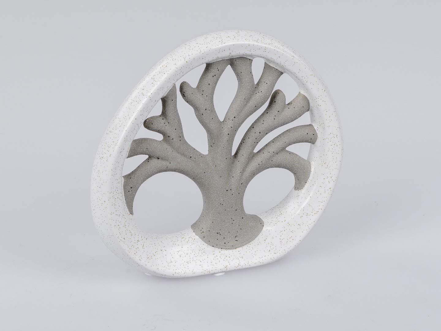 ITRR decorative object round made of ceramic in stone look, approx. 17 cm.